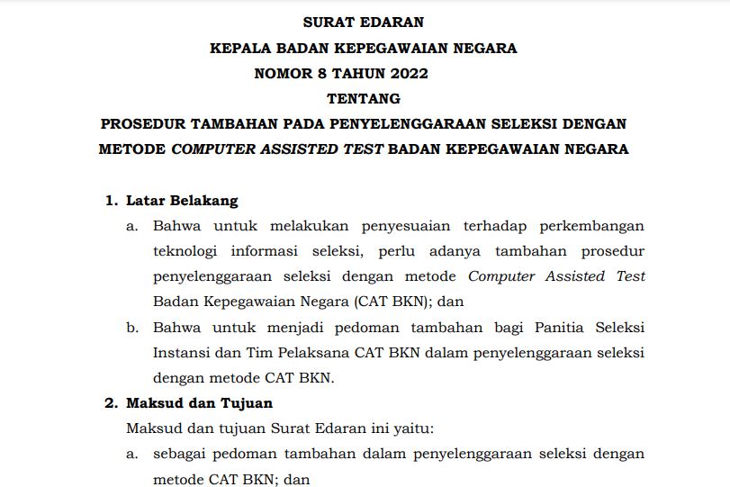 Hindari Kecurangan, Ini Aturan Tambahan Dalam Seleksi CAT BKN